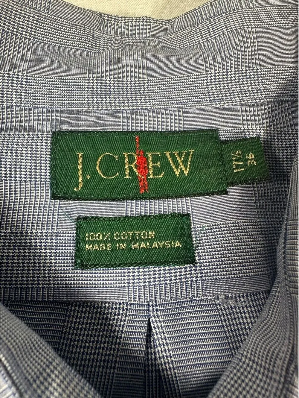 Vintage J.Crew Mens Dress Shirt Size 17.5-36, 100% Cotton
